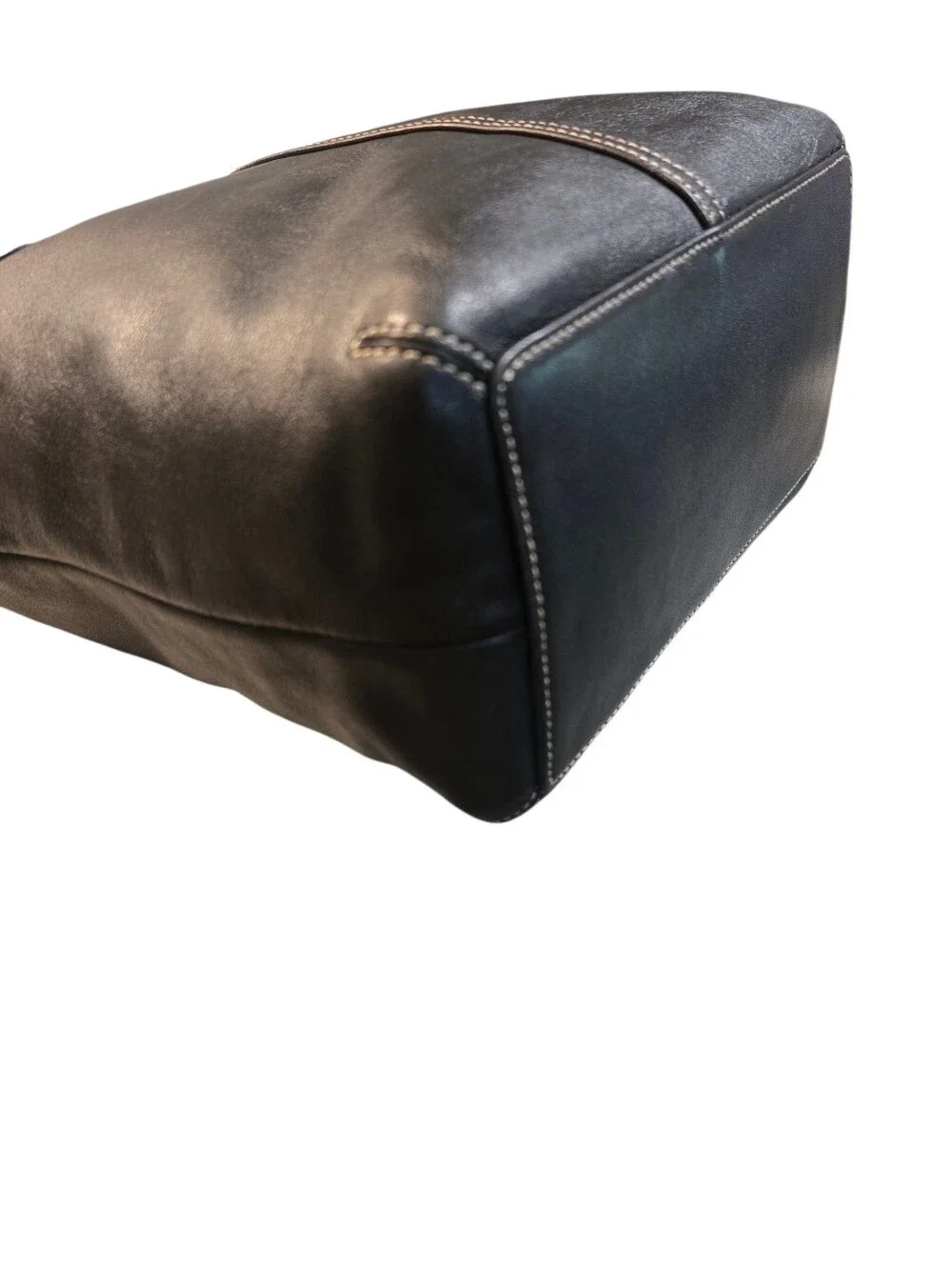 Coach Hamptons black leather tote bag 05